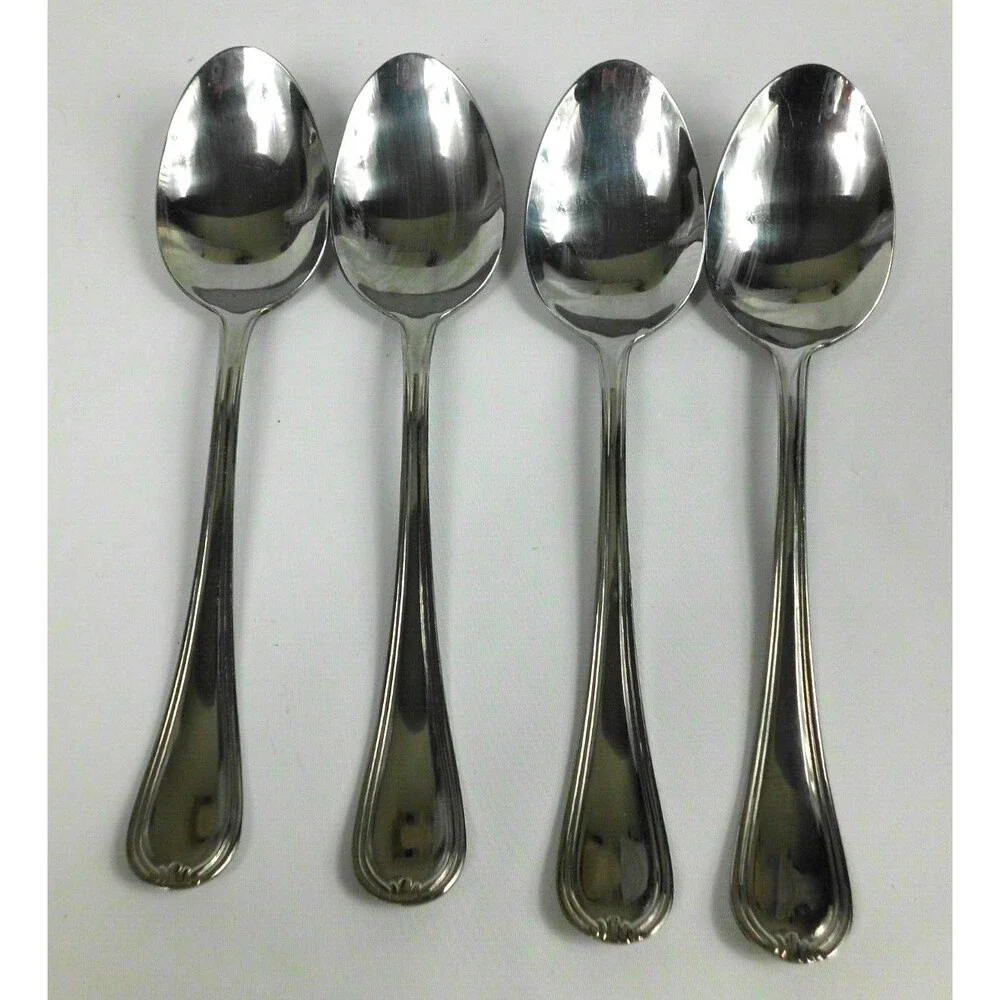 Cambridge Stainless Steel Carlie Large Spoon Tablespoon 7.75 Inch Lot of 4